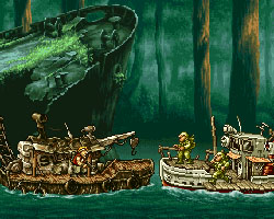 Bb The boat moved to downstream , then battle with your enemy